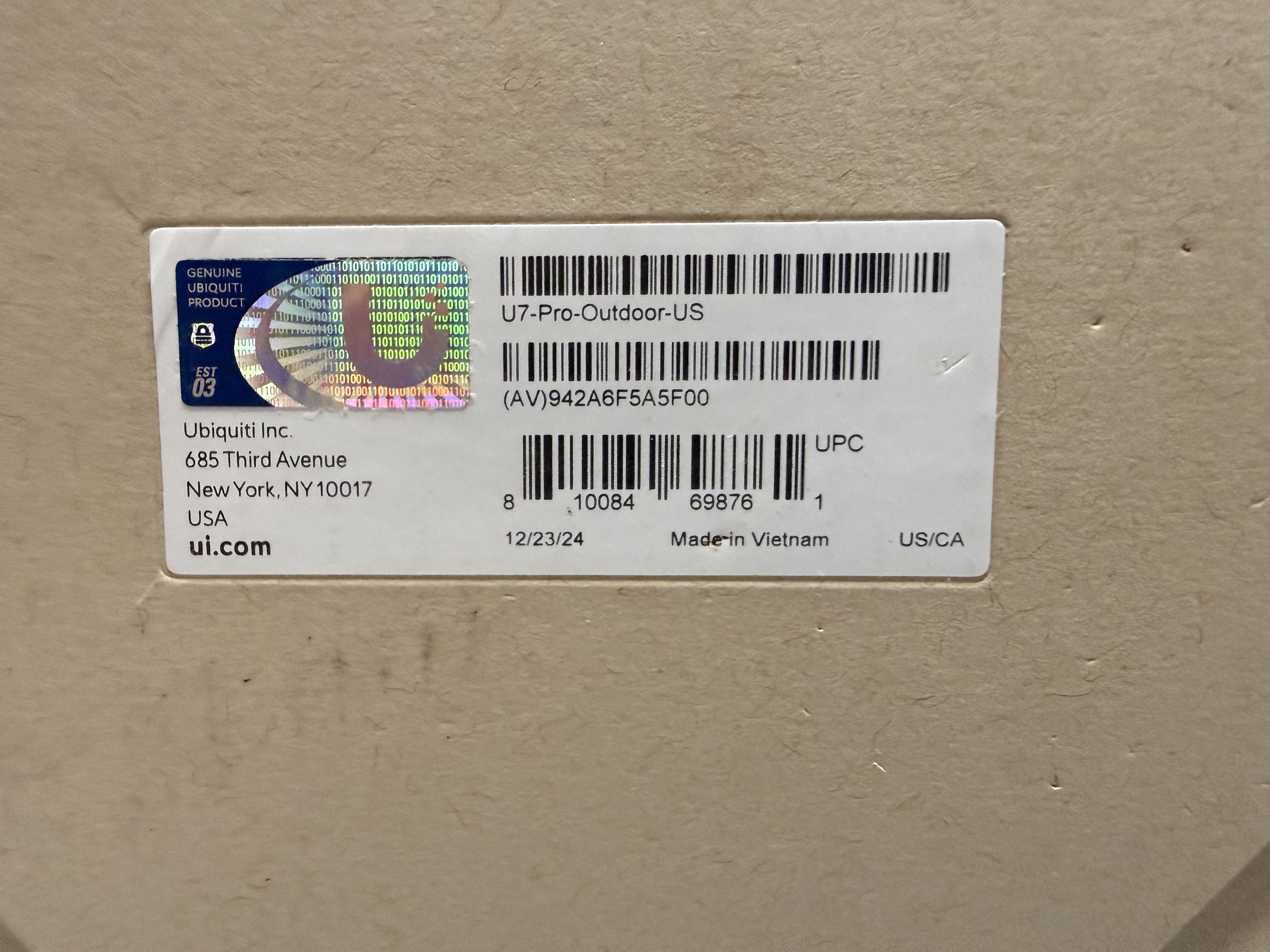 Ubiquiti Unifi U7 Pro Outdoor Access Point (U7-Pro-Outdoor-US) White